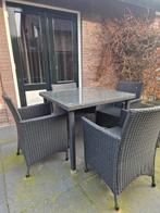 Grijs tuinset - 4 stoelen, Tuin en Terras, Tuinsets en Loungesets, Ophalen of Verzenden, Zo goed als nieuw, Stoel