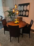 4x donker bruine stoelen . Leer, Ophalen, Bruin, Leer, Zo goed als nieuw