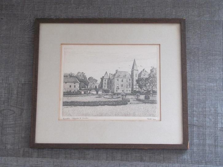 Peter Cox - Kasteel Twickel te Delden, Antiek en Kunst, Kunst | Etsen en Gravures, Ophalen of Verzenden