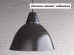 Oude zwarte emaille grote lamp/hanglamp afm. H38 D44, Ophalen of Verzenden