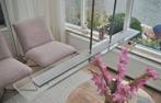 hanglamp, modern, RVS met glas, 100 cm. dimmer, Huis en Inrichting, Lampen | Hanglampen, Ophalen, Gebruikt, Glas, 75 cm of meer