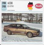 C135 autokaart audi quattro ( 1980 - 1988 ), Verzamelen, Ophalen of Verzenden, Zo goed als nieuw, Auto's