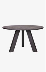 Woood zwarte ronde eettafel, Ophalen, Gebruikt, 100 tot 150 cm, Vier personen