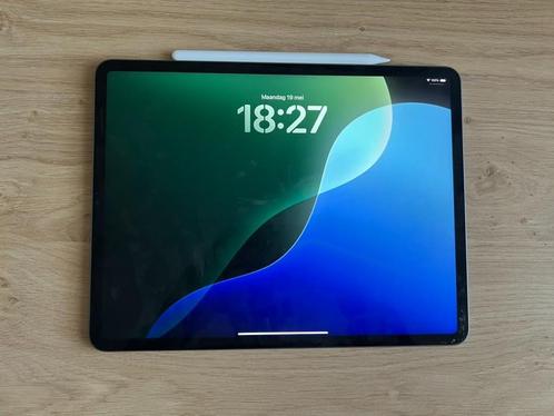 Ipad Pro 12.9 M1-128GB (5e generatie) Met Barst en Pen, Computers en Software, Apple iPads, Zo goed als nieuw, Apple iPad, Wi-Fi