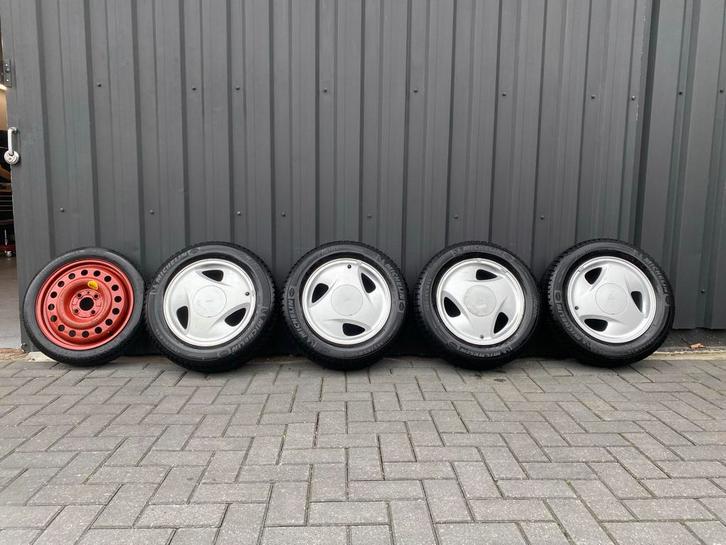 Saab 900 Velgen met Michelin winterbanden, Auto-onderdelen, Banden en Velgen, Banden en Velgen, Winterbanden, 15 inch, 185 mm