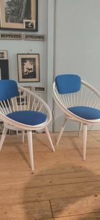 2 Vintage Yngve Ekström Circle chairs spindle chairs spijlen, Huis en Inrichting, Stoelen, Blauw, Twee, Gebruikt, Stof
