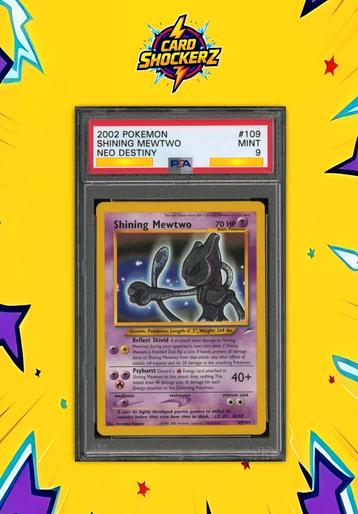 🟣 PSA 9 Shining Mewtwo #109 Pokémon Neo Destiny 🟣 beschikbaar voor biedingen