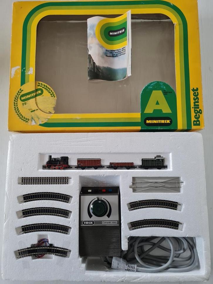 Nette Minitrix startset 1034, Hobby en Vrije tijd, Modeltreinen | N-Spoor, Gebruikt, Treinset, Gelijkstroom, Trix, Ophalen of Verzenden