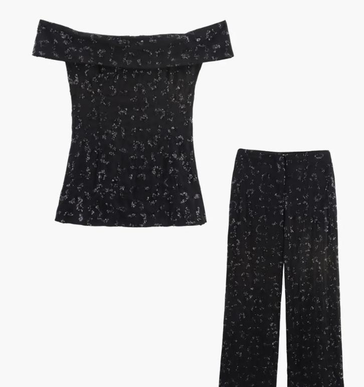 2-piece Zara set, Kleding | Dames, Tops, Zo goed als nieuw, Maat 36 (S), Zwart, Korte mouw, Ophalen