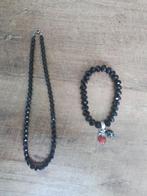 Te koop armband en halsketting, Ophalen, Zo goed als nieuw, Zwart