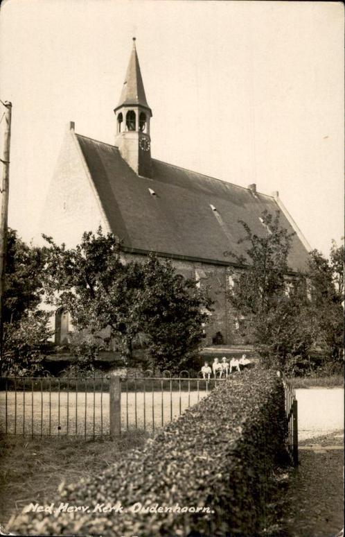 Oudenhoorn Ned Herv Kerk Newo FOTOKAART st 1936, Verzamelen, Ansichtkaarten | Nederland, Gelopen, Zuid-Holland, 1920 tot 1940