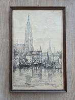 Pentekening. Lieve Vrouwenkerk Breda. Gesigneerd 'Hansbert', Ophalen of Verzenden