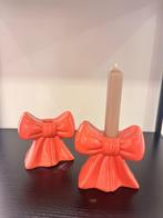 kandelaar strik 2x, Kunststof, Nieuw, Ophalen of Verzenden, Rood