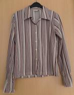 Roze/ beige gestreepte blouse maat 38 van polyester: ZGAN, Ophalen of Verzenden, Zo goed als nieuw, Maat 38/40 (M), Beige