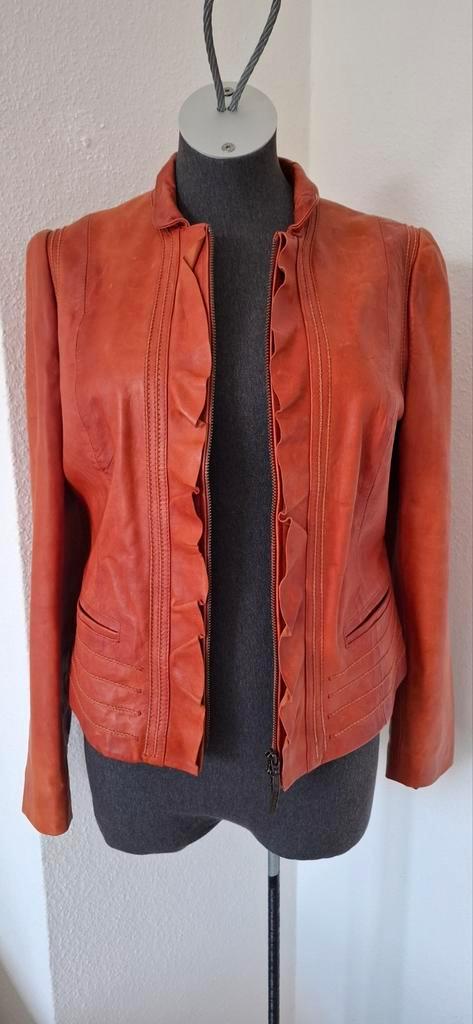Caroline Biss jas leer jack leren jas maat 40 M igs, Kleding | Dames, Jassen | Zomer, Gedragen, Maat 38/40 (M), Overige kleuren