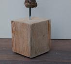 DAMHERT GEWEI op houten sokkel - ref. A, Verzamelen, Dierenverzamelingen, Ophalen of Verzenden, Nieuw, Hert, Gewei of Kop