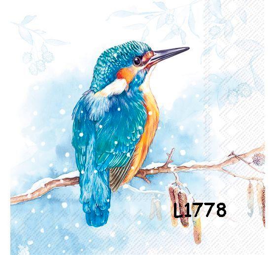 Servetten decoupage/bullet journal – ijsvogel L1778, Hobby en Vrije tijd, Knutselen, Nieuw, Materiaal, Verzenden