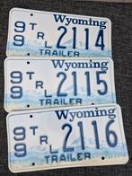 Kentekenplaat set Wyoming USA 3 nummerborden nummerplaten WY, Verzamelen, Ophalen of Verzenden, Zo goed als nieuw, Auto's