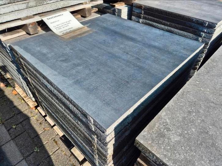 30m Antraciet Geoceramica 80x80x4cm terrastegels s-partij, Tuin en Terras, Tegels en Klinkers, Nieuw, Terrastegels, Keramiek, 10 m² of meer