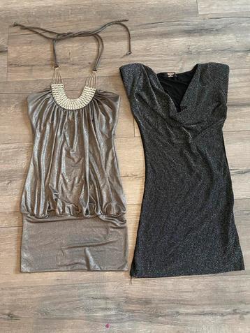 2 feestelijk jurkjes S Glamour & Glitter chique Bling Bling beschikbaar voor biedingen