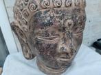Hoofd Boeddha zwart-bruin, ca. 17 kg, uit gietijzer. In pri, Ophalen, Gebruikt