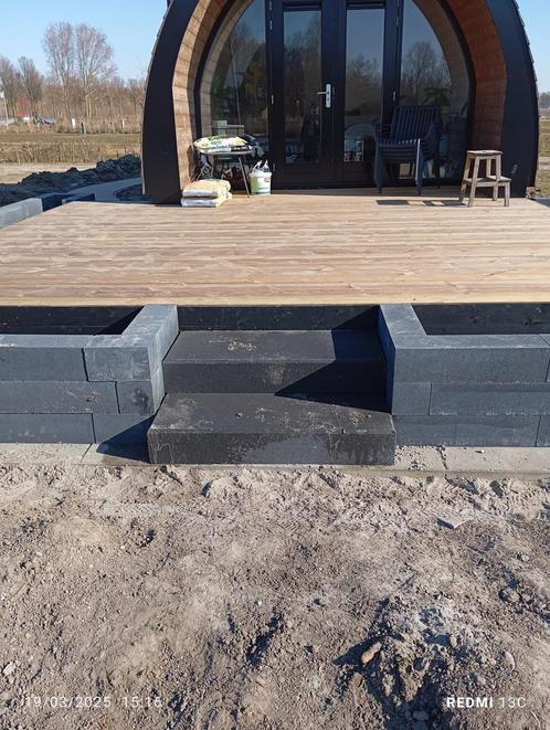 Stapelblok-blok-muurblok 15*15*60 cm antraciet € 3.60* p/st, Tuin en Terras, Bielzen en Borders, Nieuw, Blok, Beton, Minder dan 25 cm