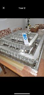 Moderne Kristallen Kroonluchter met Afstandsbediening, Ophalen of Verzenden, Nieuw, Glas