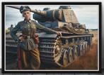 WW2 Duitse Soldate en Tank Grote 50x70cm Poster, Verzamelen, Verzenden, Nederland, Foto of Poster