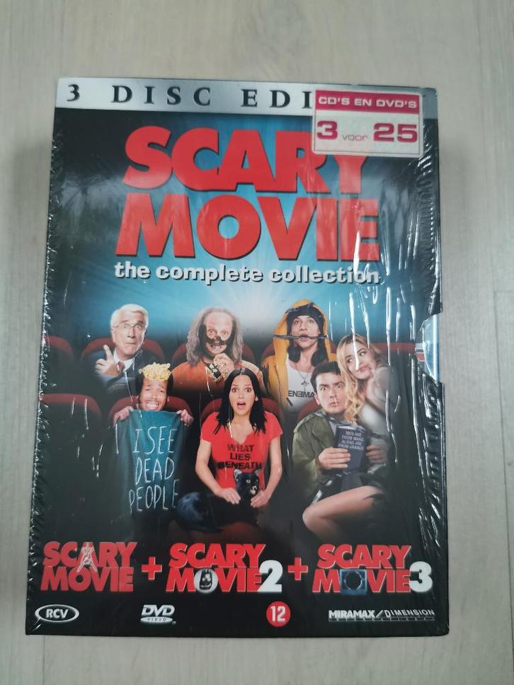 Scary movie box 1,2&3 (2000-2003), Cd's en Dvd's, Dvd's | Komedie, Zo goed als nieuw, Overige genres, Boxset, Vanaf 12 jaar, Ophalen of Verzenden