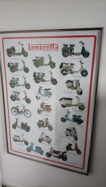 Lambretta poster in mooie lijst  beschikbaar voor biedingen