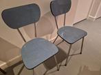 2 mooie vintage formica stoelen, Ophalen, Gebruikt, Twee, Blauw