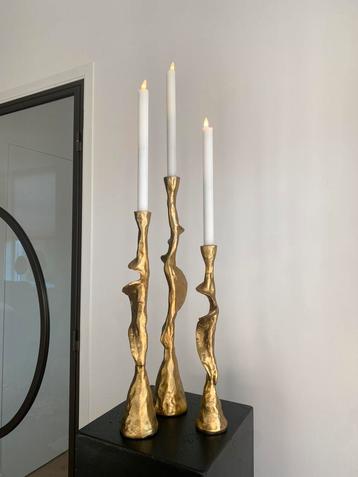 Set Van Drie Kandelaar Ozy Aluminium Goud beschikbaar voor biedingen