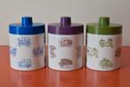 Set van 3 retro vintage opaline voorraadpotten - Retrodecor, Ophalen of Verzenden, Gebruikt, Glas, Pot, Bus of Blik