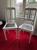 Vintage houten keukenstoel, Ophalen, Gebruikt, Twee, Wit