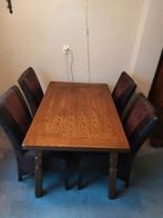 Eettafel met stoelen, Huis en Inrichting, Tafels | Eettafels, Ophalen, 50 tot 100 cm, Zo goed als nieuw, Vijf personen of meer