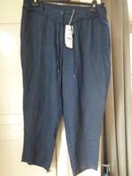 Betty & Co linnen 3/4 linnen broek:mt 46., Kleding | Dames, Blauw, Maat 46/48 (XL) of groter, Ophalen of Verzenden, Lang