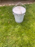 Zinken vuilnis emmer, Ophalen, Zo goed als nieuw, Minder dan 50 cm