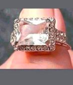 Ring witte steen maat 18, Sieraden, Tassen en Uiterlijk, Ringen, Nieuw, Ophalen of Verzenden, Zilver