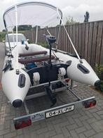 Rubberboot met elektromotor en accu., Watersport en Boten, Rubberboten, Airdeck, Zo goed als nieuw, Benzine, Minder dan 70 pk