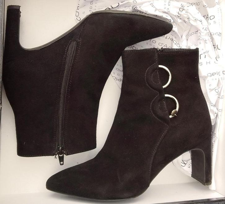 Roberto D'angelo, zwarte nubuck enkellaars, maat 37., Kleding | Dames, Schoenen, Zo goed als nieuw, Lage of Enkellaarzen, Zwart