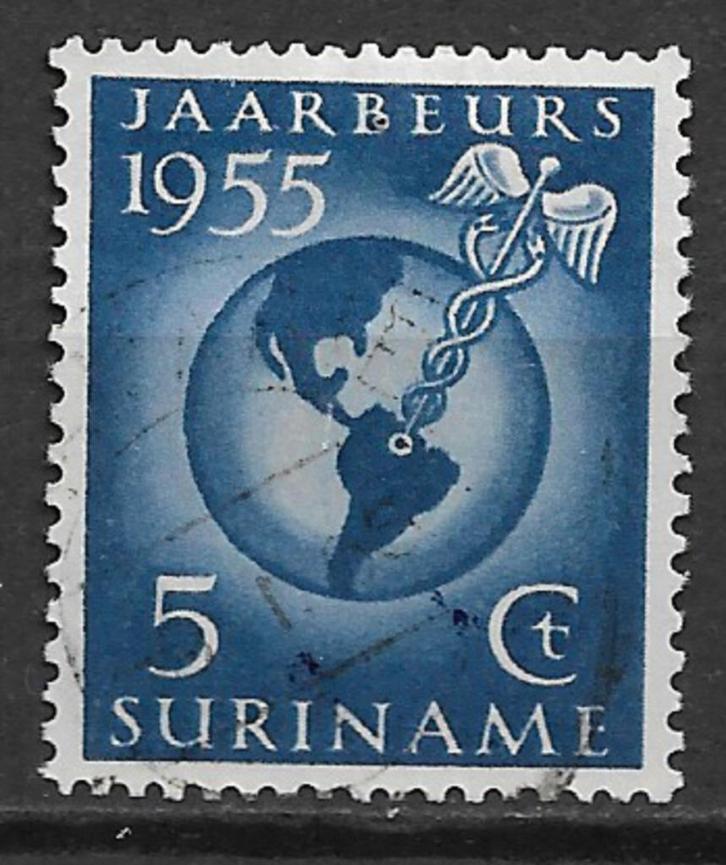 Suriname 1955 Jaarbeurs in Paramaribo, Postzegels en Munten, Postzegels | Suriname, Gestempeld, Verzenden