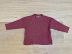 Top / longsleeve van fijne rib, bruin / rood, Zara, maat 80, Kinderen en Baby's, Babykleding | Maat 80, Meisje, Ophalen of Verzenden