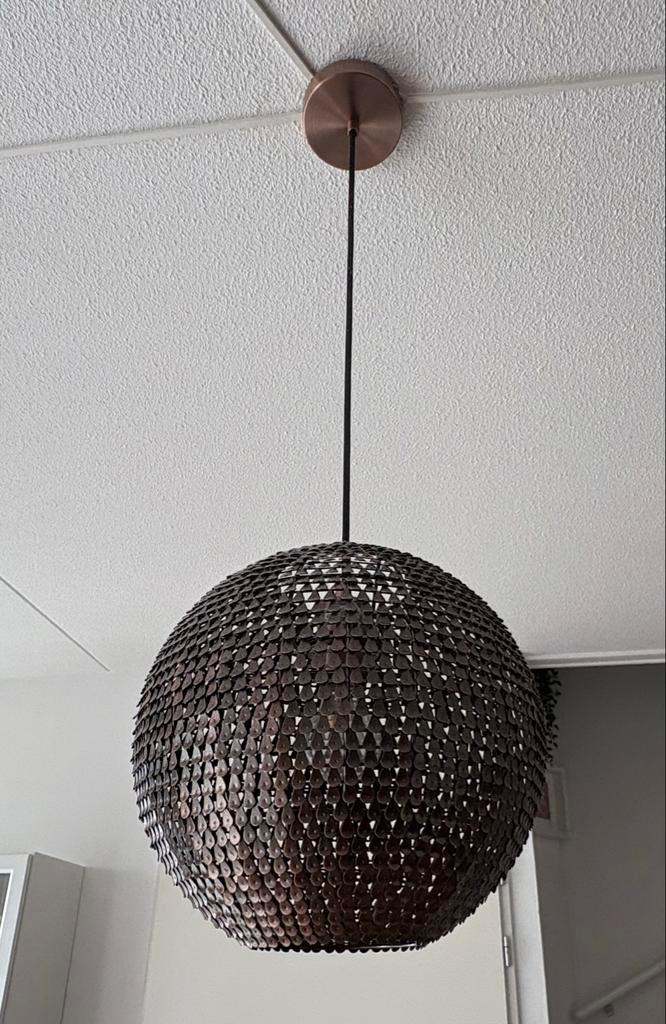 Dutchbone Koperen Cooper Hanglampen, Huis en Inrichting, Lampen | Hanglampen, Zo goed als nieuw, Minder dan 50 cm, Metaal, Ophalen