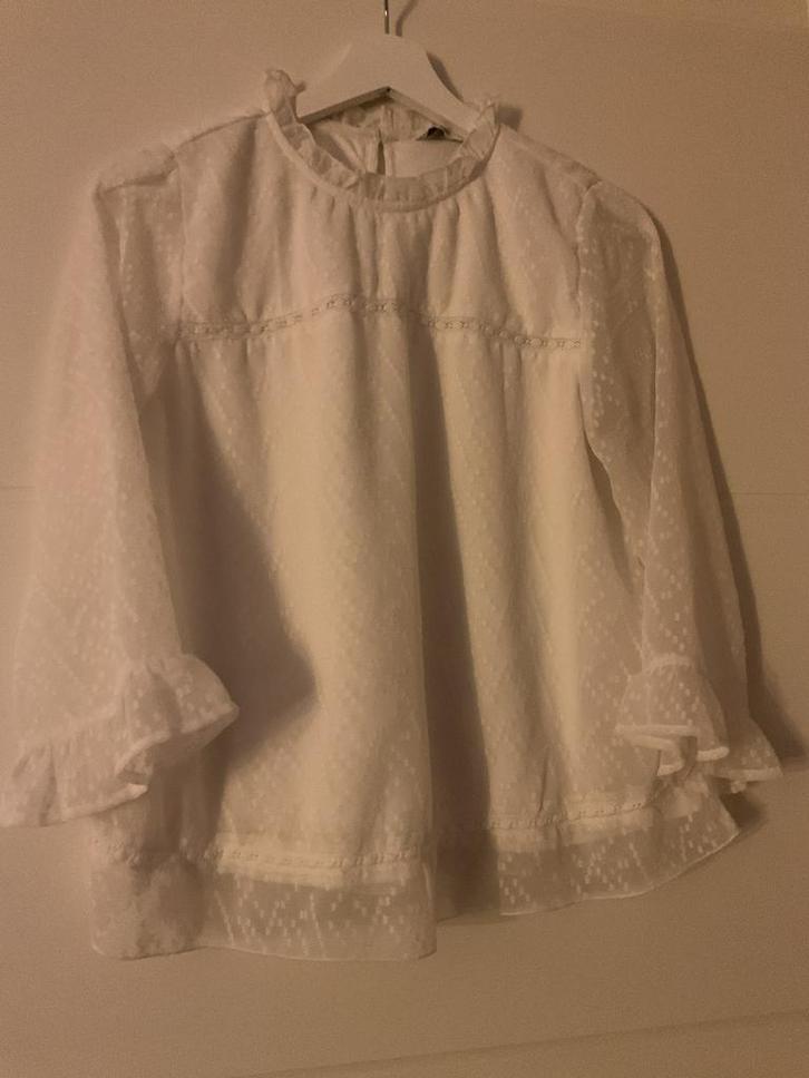 Prachtige Pigalle Tule Top( Mt 38) Z.g.a.n., Kleding | Dames, Blouses en Tunieken, Zo goed als nieuw, Maat 38/40 (M), Wit, Ophalen of Verzenden