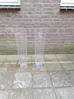 2 glazen vazen 70cm, Ophalen, Gebruikt, Overige kleuren, 50 tot 75 cm