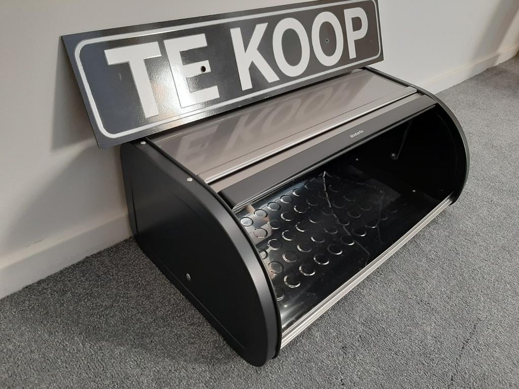Brabantia rvs broodtrommel met schuifdeksel z.g.a.n. staat., Ophalen