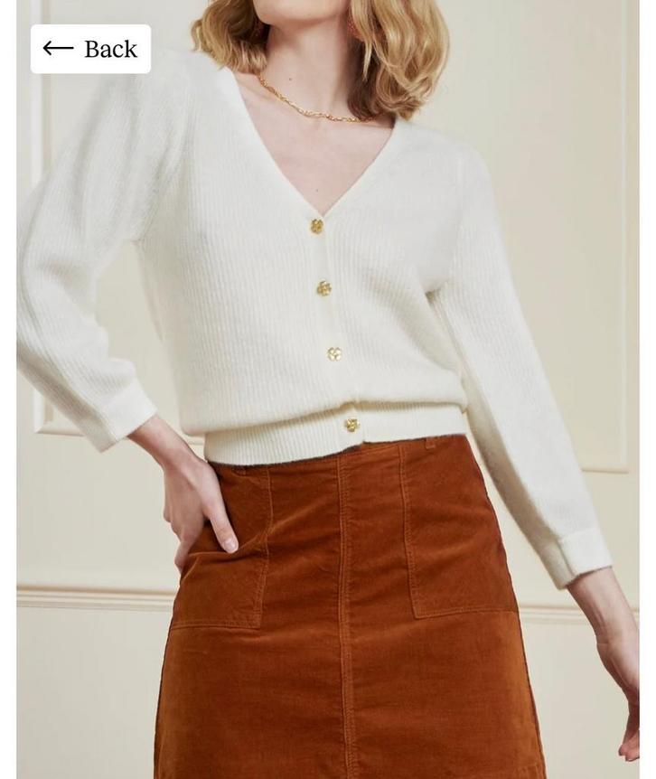 Fabienne Chapot Sally Cardigan 3/4 Crème L, Kleding | Dames, Truien en Vesten, Zo goed als nieuw, Maat 42/44 (L), Beige, Ophalen of Verzenden