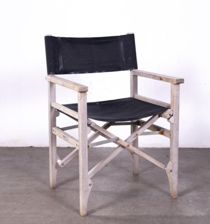 Regisseursstoel zwart, Tuin en Terras, Tuinstoelen, Gebruikt, Kunststof, Inklapbaar, Ophalen of Verzenden