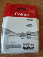 Canon Pixma. Nieuw twinpack, zwarte inktcartridges PGI-520, Verzenden, Nieuw, Cartridge, Canon Pixma