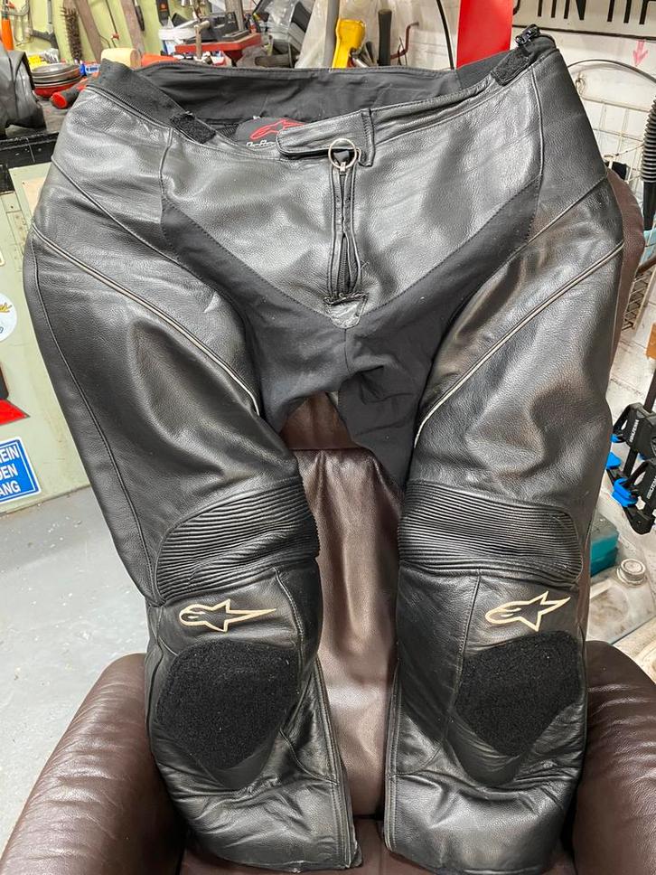 ALPINE STARS LEREN MOTORBROEK, Motoren, Kleding | Motorkleding, Broek | leer, Tweedehands, Ophalen of Verzenden